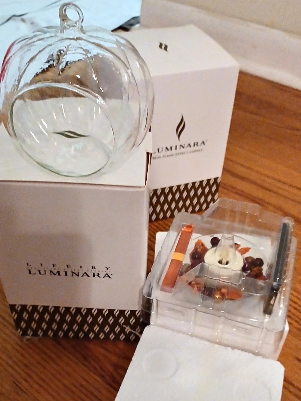 Luminara Glass Hanging Ornament with Packaging NWT